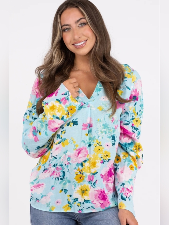 Emily Wonder Tops - Emily Wonder NWOT Bright Floral Blouse